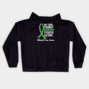 In This Family Nobody Fights Alone Mitochondrial Disease Awareness Kids Hoodie